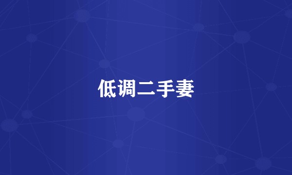 低调二手妻