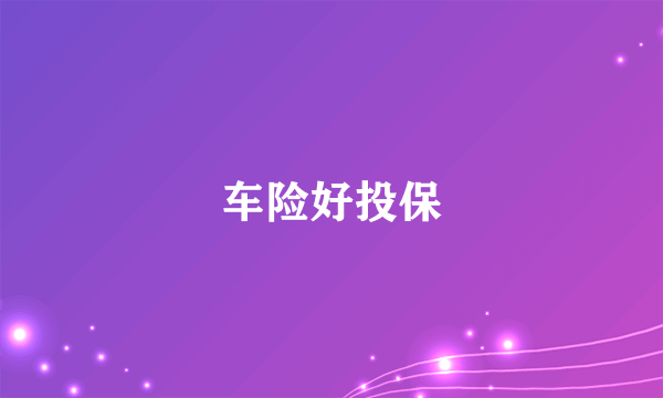 车险好投保