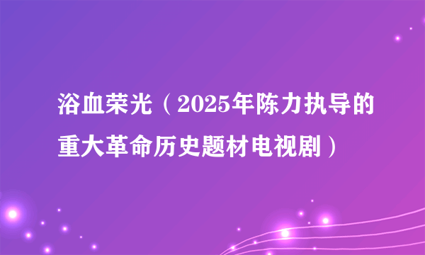 浴血荣光（2025年陈力执导的重大革命历史题材电视剧）