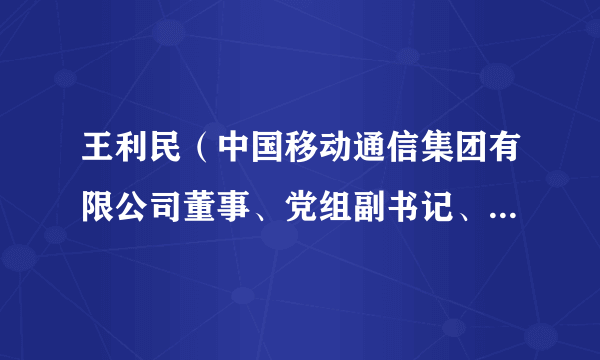 王利民（中国移动通信集团有限公司董事、党组副书记、工会主席）