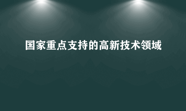 国家重点支持的高新技术领域