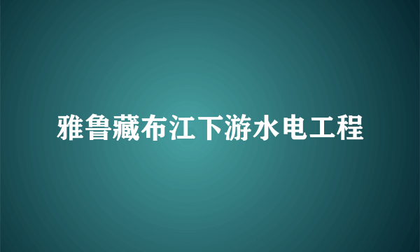 雅鲁藏布江下游水电工程
