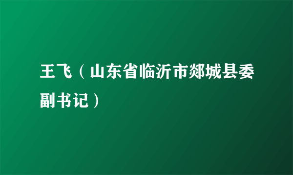 王飞（山东省临沂市郯城县委副书记）