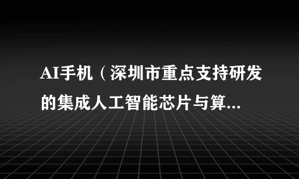 AI手机（深圳市重点支持研发的集成人工智能芯片与算法的智能手机终端产品。）