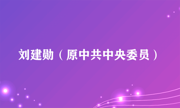 刘建勋（原中共中央委员）