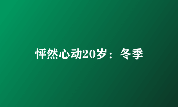 怦然心动20岁：冬季
