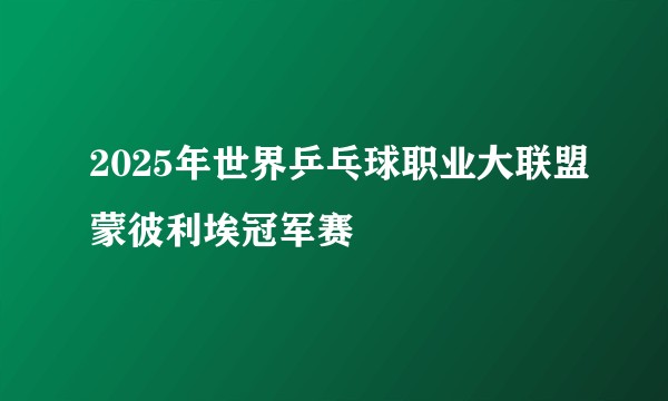 2025年世界乒乓球职业大联盟蒙彼利埃冠军赛