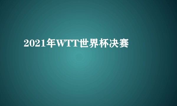 2021年WTT世界杯决赛