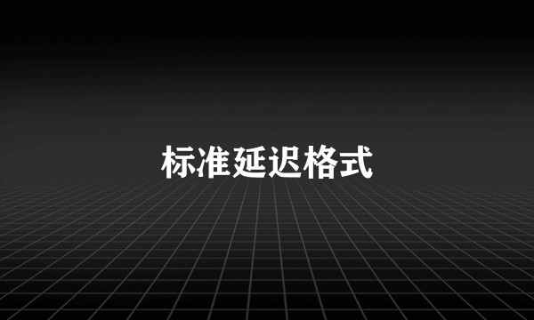 标准延迟格式
