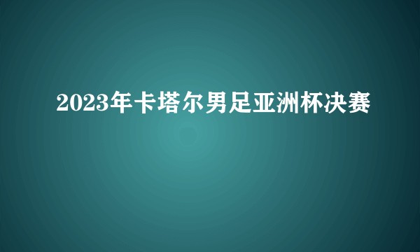 2023年卡塔尔男足亚洲杯决赛