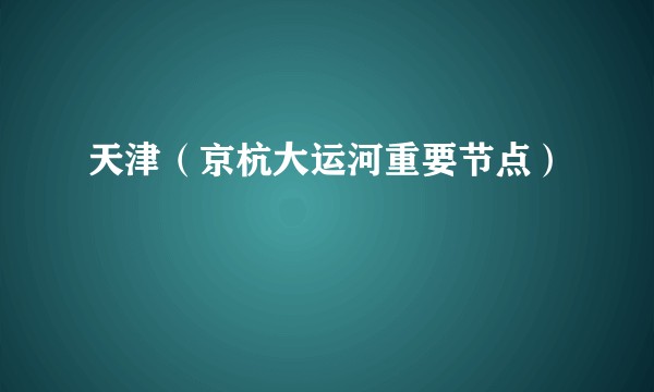 天津（京杭大运河重要节点）