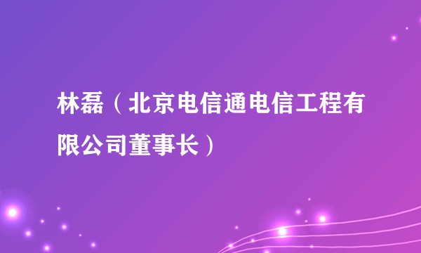 林磊(北京电信通电信工程有限公司董事长)