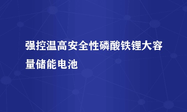 强控温高安全性磷酸铁锂大容量储能电池
