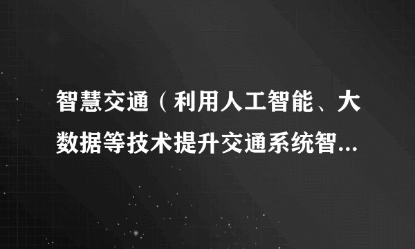 智慧交通（利用人工智能、大数据等技术提升交通系统智能化的行业）