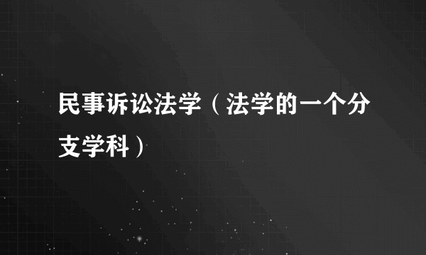 民事诉讼法学（法学的一个分支学科）