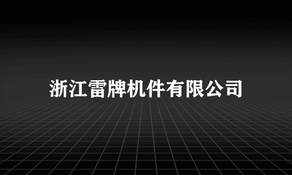 浙江雷牌机件有限公司