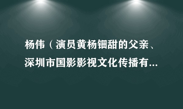 杨伟（演员黄杨钿甜的父亲、深圳市国影影视文化传播有限公司法定代表人）