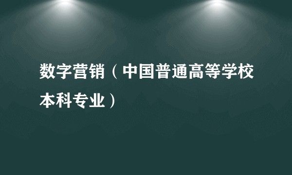 数字营销（中国普通高等学校本科专业）