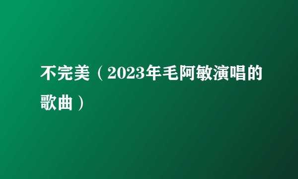 不完美（2023年毛阿敏演唱的歌曲）
