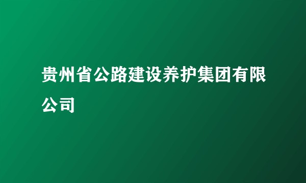 贵州省公路建设养护集团有限公司