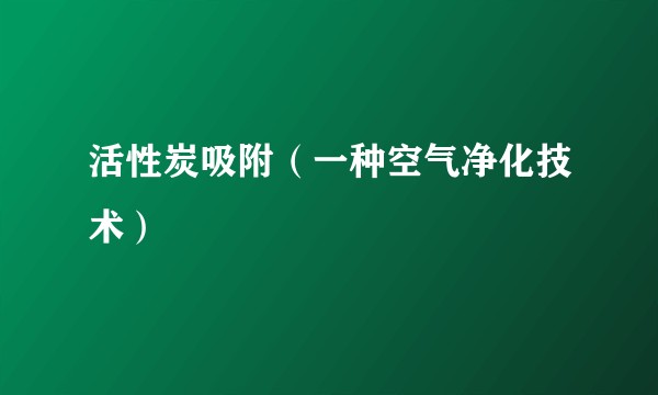 活性炭吸附（一种空气净化技术）