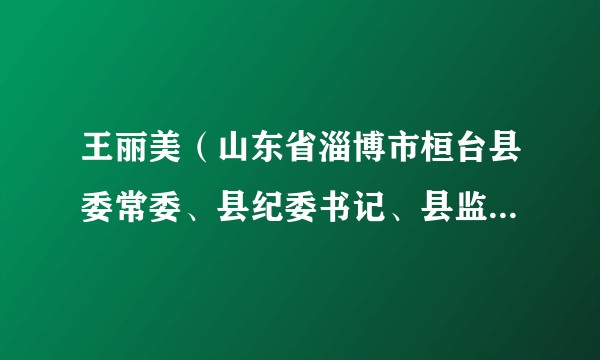 王丽美（山东省淄博市桓台县委常委、县纪委书记、县监委主任）