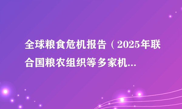 全球粮食危机报告(2025年联合国粮农组织等多家机构联合发布的文件)