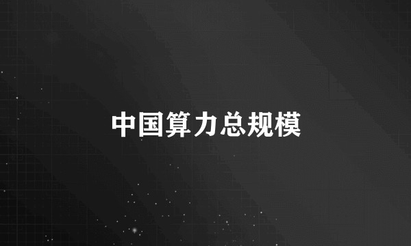 中国算力总规模