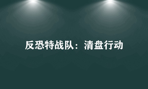 反恐特战队：清盘行动