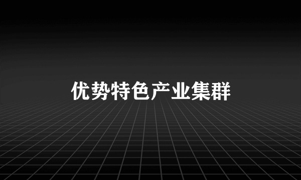 优势特色产业集群
