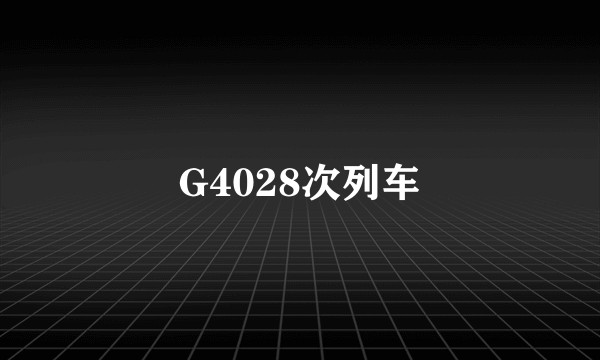 G4028次列车