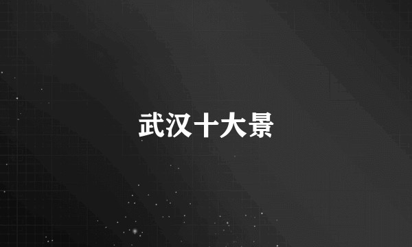 武汉十大景