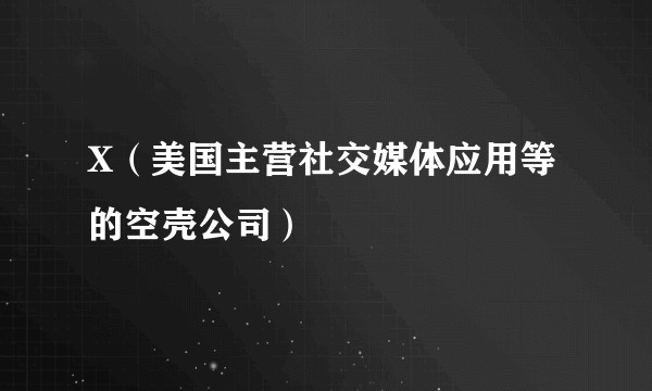 X（美国主营社交媒体应用等的空壳公司）