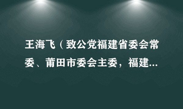王海飞（致公党福建省委会常委、莆田市委会主委，福建省青少年体育学校校长）