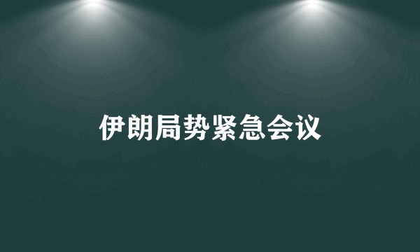 伊朗局势紧急会议