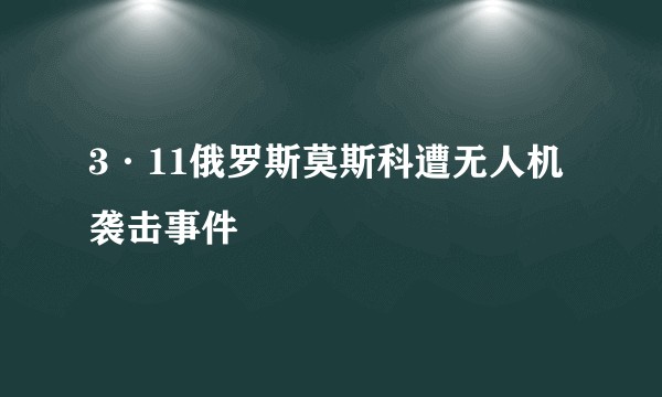 3·11俄罗斯莫斯科遭无人机袭击事件