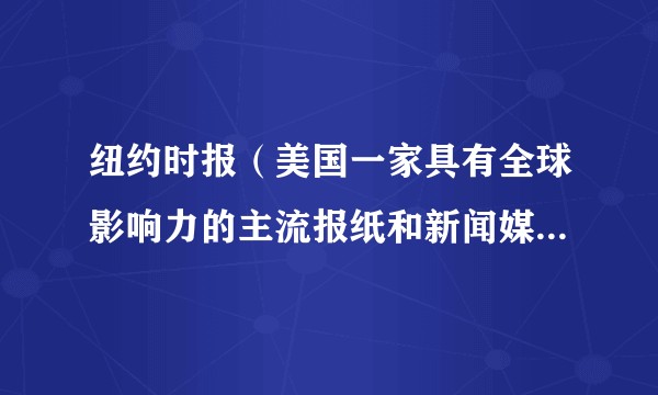 纽约时报（美国一家具有全球影响力的主流报纸和新闻媒体机构）