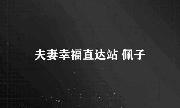 夫妻幸福直达站 佩子