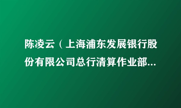 陈凌云（上海浦东发展银行股份有限公司总行清算作业部原高级专家）