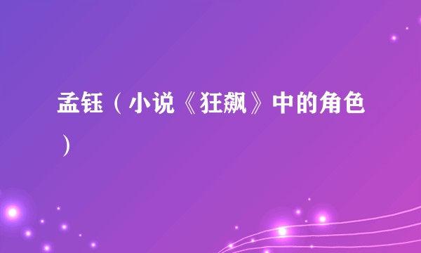 孟钰（小说《狂飙》中的角色）