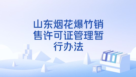 山东烟花爆竹销售许可证管理暂行办法