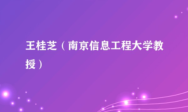 王桂芝（南京信息工程大学教授）