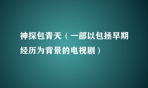神探包青天（一部以包拯早期经历为背景的电视剧）
