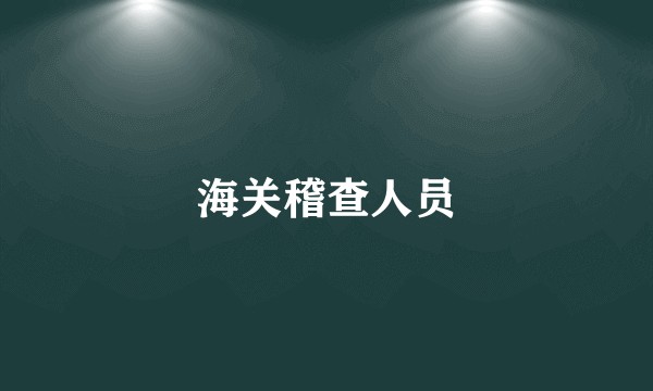 海关稽查人员