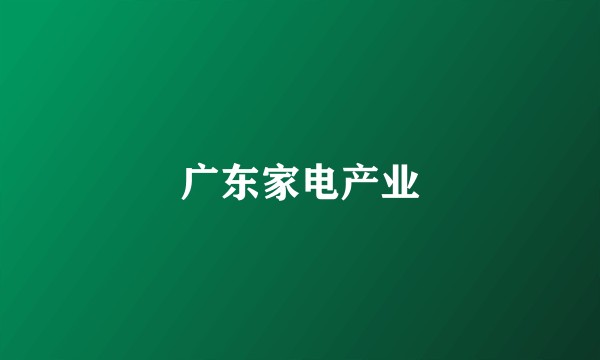 广东家电产业
