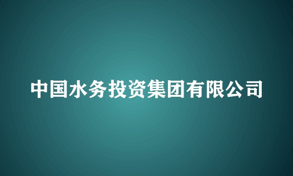 中国水务投资集团有限公司