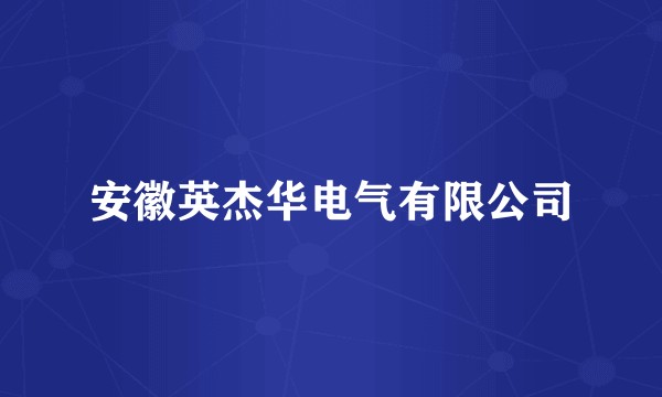安徽英杰华电气有限公司