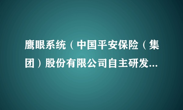 鹰眼系统（中国平安保险（集团）股份有限公司自主研发的风险减量智能服务平台）