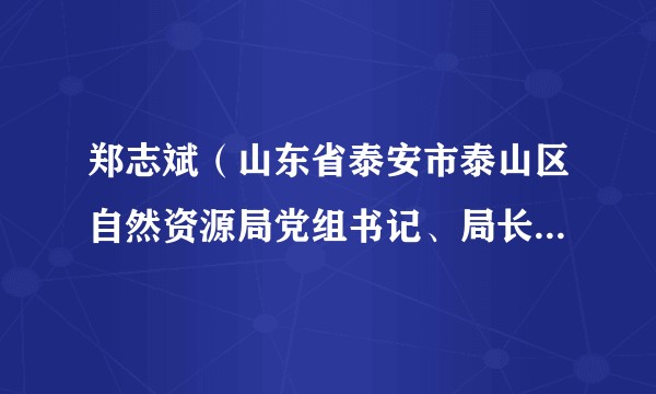 郑志斌（山东省泰安市泰山区自然资源局党组书记、局长、一级主任科员）