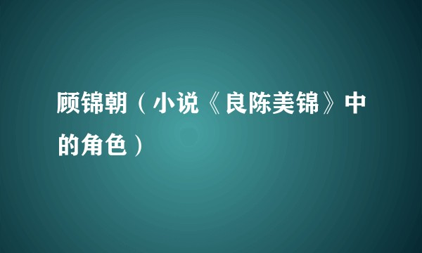 顾锦朝（小说《良陈美锦》中的角色）